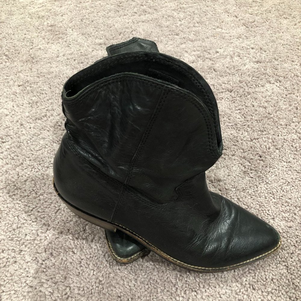 Nicole Passionate Black leather western style cowboy boots size 7.5